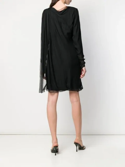 Shop Lanvin Draped Overlay Dress In Black