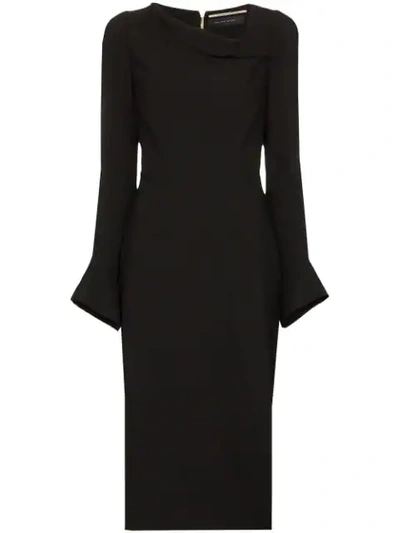 Shop Roland Mouret Liman Midi Dress In Black