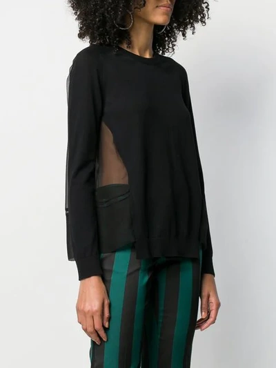 Shop N°21 Long-sleeve Fitted Sweater In Black