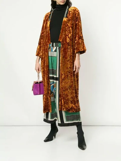 Shop Muller Of Yoshiokubo Velvet Kimono Coat In Orange
