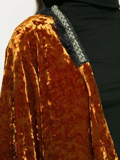Shop Muller Of Yoshiokubo Velvet Kimono Coat In Orange