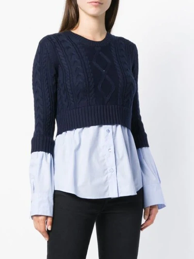 Shop Kenzo Hybrid Shirt Jumper In Blue