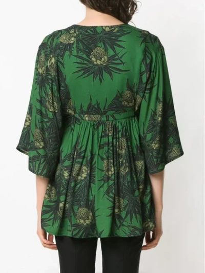 Shop Andrea Marques Printed Blouse In Green