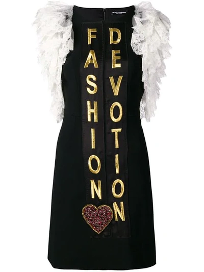 Shop Dolce & Gabbana 'fashion Devotion' Short Dress In N0000 Black