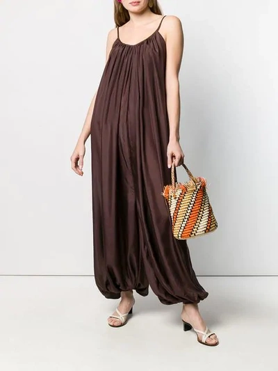 Shop Kalita Tapered Long Dress In Brown