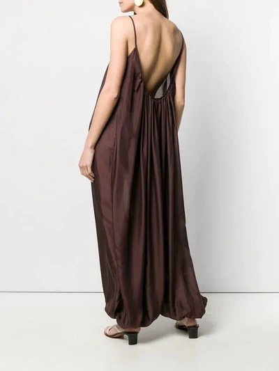 Shop Kalita Tapered Long Dress In Brown
