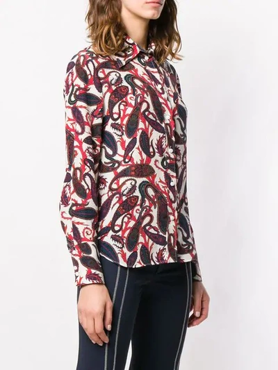 Shop Chloé Paisley Print Shirt In 9a5 Blue - Red 1