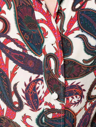 Shop Chloé Paisley Print Shirt In 9a5 Blue - Red 1