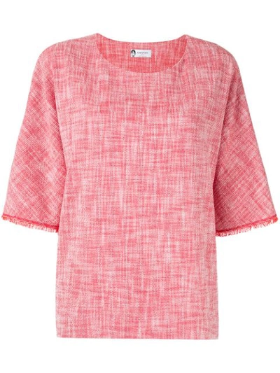 LANVIN SCRIBBLE PATTERN TOP - 红色