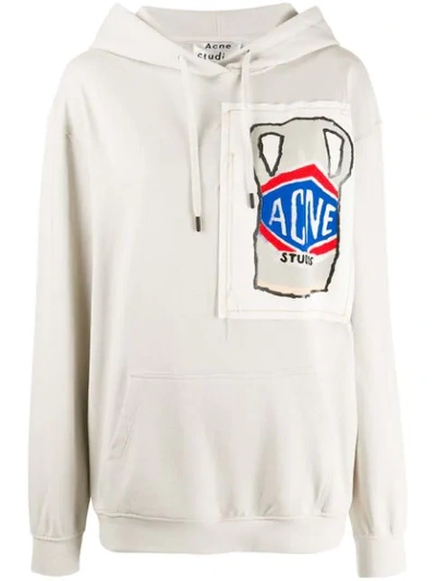 Shop Acne Studios Grant Levy Lucero Sketch Hooded Sweater In Aad-pale Grey