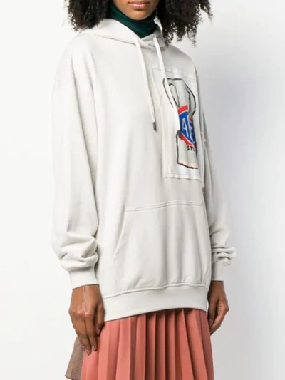 Shop Acne Studios Grant Levy Lucero Sketch Hooded Sweater In Aad-pale Grey