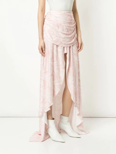 Shop Walk Of Shame Draped Curtain Skirt In Pink