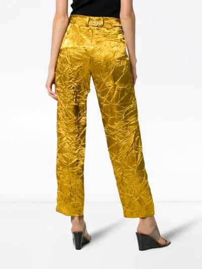 Shop Sies Marjan Willa Crinkled Trousers In Yellow