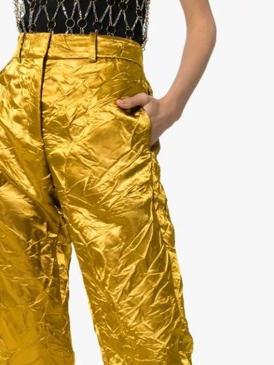 Shop Sies Marjan Willa Crinkled Trousers In Yellow