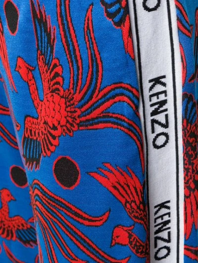 Shop Kenzo Flying Phoenix Jacquard Trousers In Blue