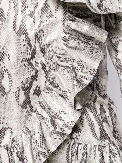 Shop Msgm Snakeskin Print Dress In Neutrals