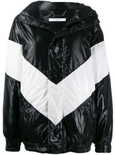 Shop Givenchy Chevron Puffer Jacket In Black
