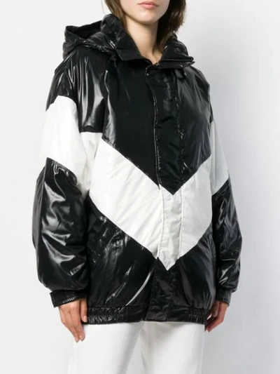 Shop Givenchy Chevron Puffer Jacket In Black