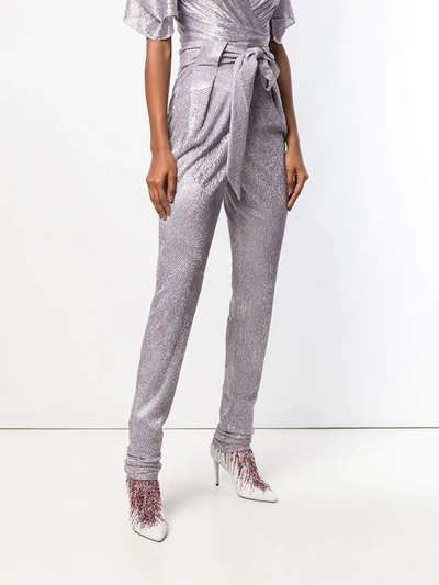 Shop Talbot Runhof Platinum Diamond Voile Trousers In Purple