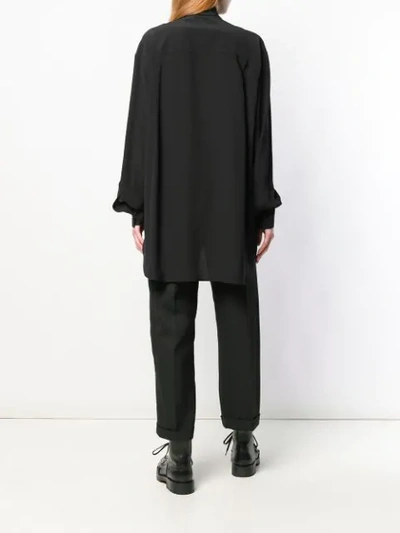 Shop Givenchy Ruffled Scarf Neck Blouse In Black
