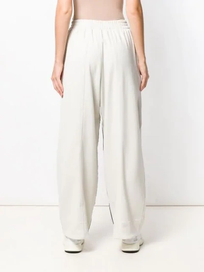Shop Y-3 Wide Leg Track Trousers In Neutrals