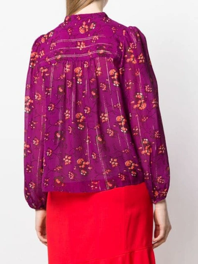 Shop Ulla Johnson Floral Print Blouse In Purple