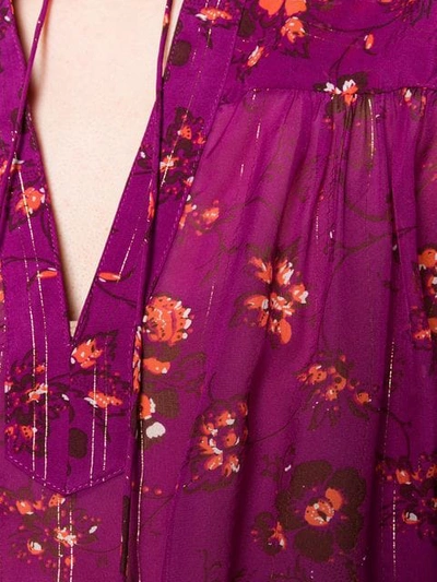 Shop Ulla Johnson Floral Print Blouse In Purple