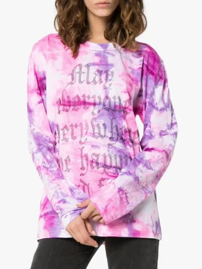 Shop Ashish X Browns May Everyone Everywhere Be Happy And Free Long Sleeve T-shirt In Pink