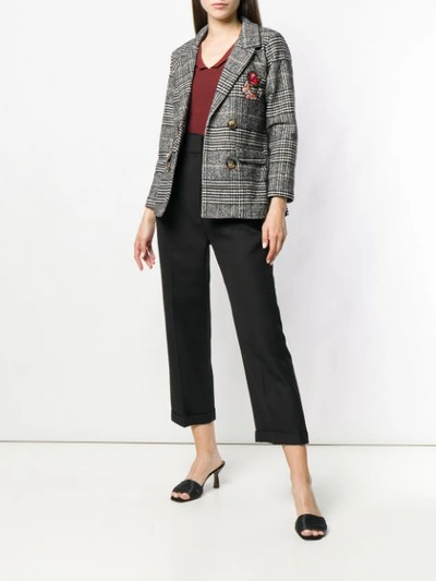 AMUSE PLAID BLAZER - 黑色