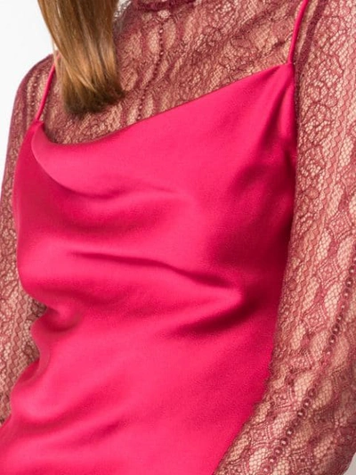 JONATHAN SIMKHAI LINGERIE LACE OVERLAY DRESS - 红色