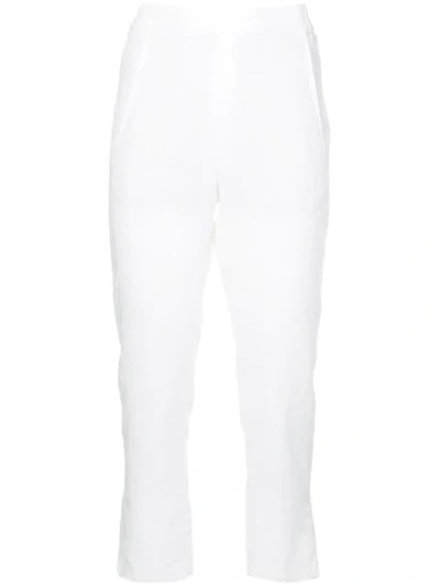 Shop Ann Demeulemeester Cropped Trousers In White