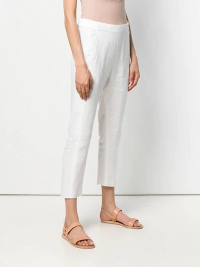 Shop Ann Demeulemeester Cropped Trousers In White