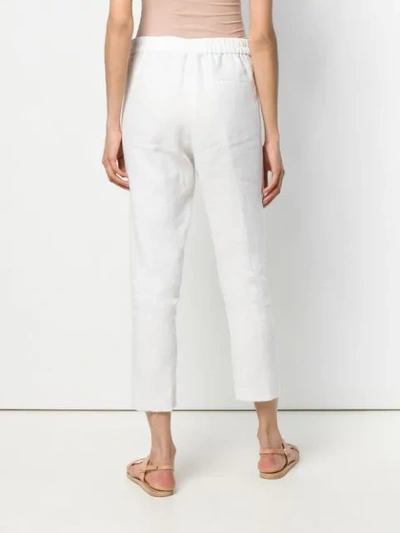 Shop Ann Demeulemeester Cropped Trousers In White