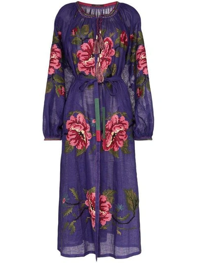 Shop Vita Kin Gypsy Queen Linen Maxi Dress In Purple