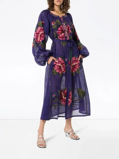 Shop Vita Kin Gypsy Queen Linen Maxi Dress In Purple