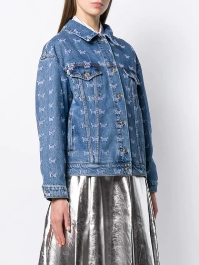 MSGM YOUTH EMBROIDERY DENIM JACKET 