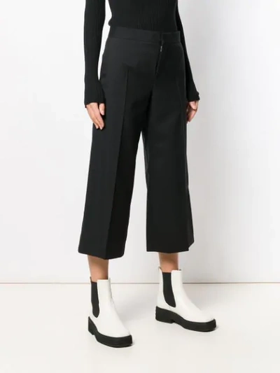 MARNI CROPPED WIDE LEG TROUSERS - 黑色