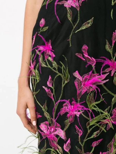 Shop Marchesa Notte Embroidered Floral Dress In Black