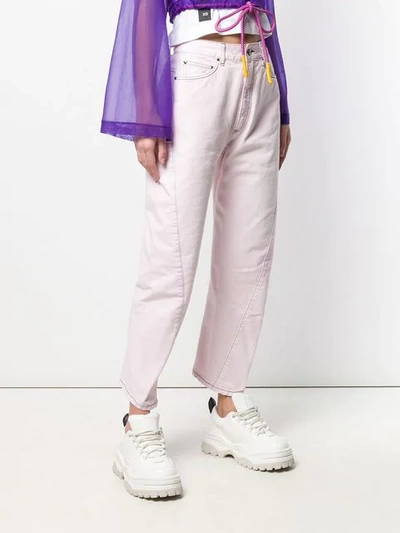 Shop Palm Angels Curved Seam Jeans In Purple