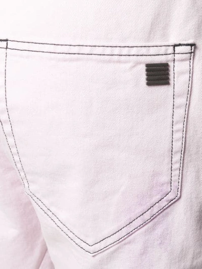 Shop Palm Angels Curved Seam Jeans In Purple