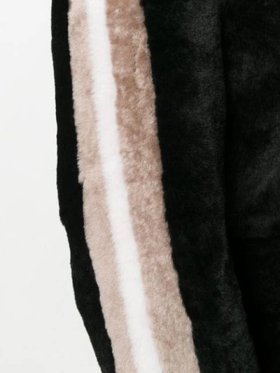 Shop Blancha Side-stripe Belted Coat In Black