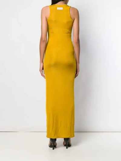 Shop Alexandre Vauthier Long Fitted Dress In Yellow