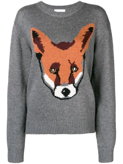 Shop Peter Jensen Fox Sweater In Grey
