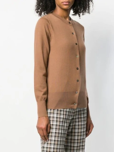 Shop Extreme Cashmere Fine Knit Cardigan In Brown