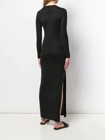 Shop Barrie Long Knitted Dress In Black