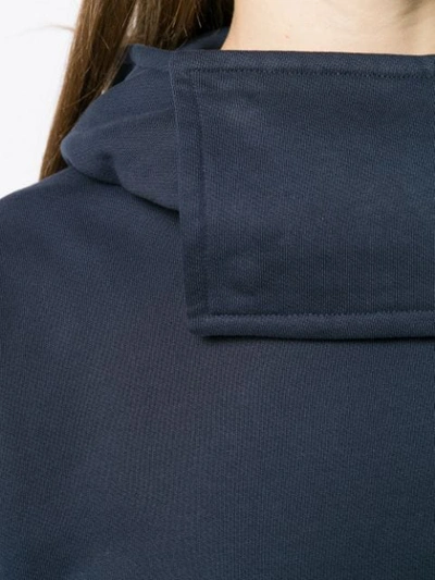 Shop Jw Anderson Neck Panel Hooded Sweater In Blue