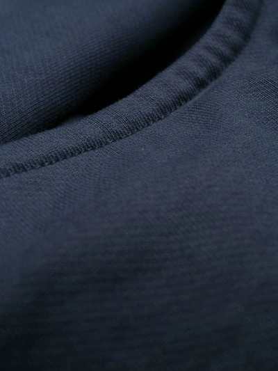 Shop Jw Anderson Neck Panel Hooded Sweater In Blue