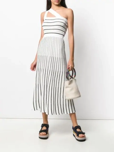 Shop Sonia Rykiel Ribbed Knitted Dress In White