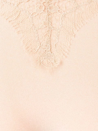 Shop Oseree Lace Inserts Swimsuit In Neutrals