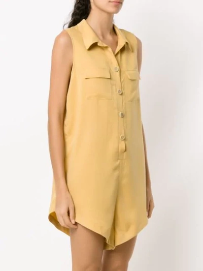 ADRIANA DEGREAS BUTTONED PLAYSUIT - 黄色